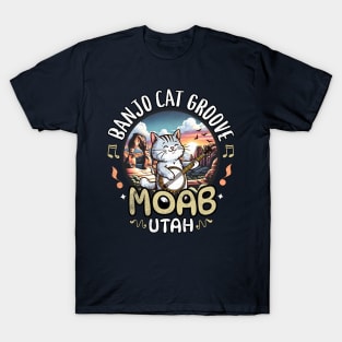 MOAB Utah Arches with Banjo Cat Groove T-Shirt